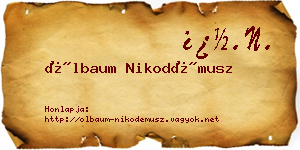 Ölbaum Nikodémusz névjegykártya